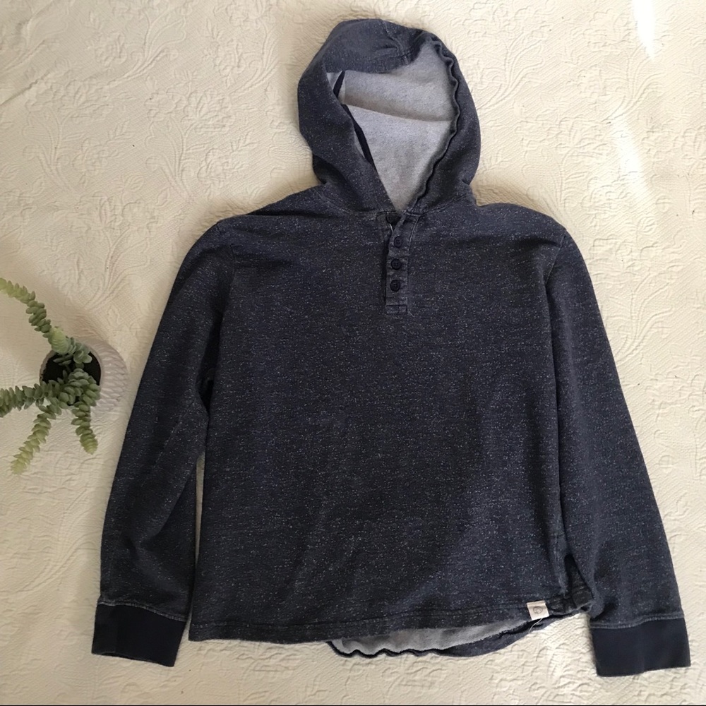 Free Planet Blue Button Up Hoodie Size Large